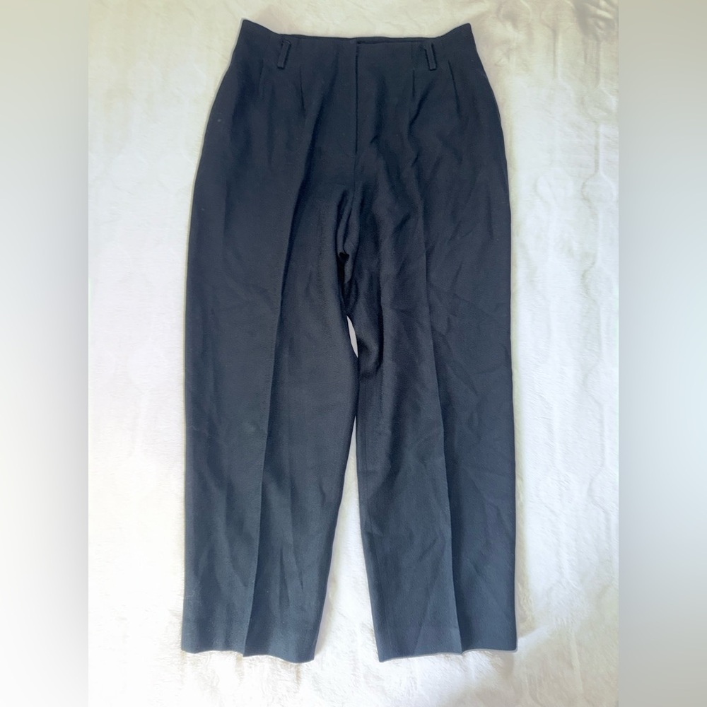 Preston & York Vintage Women’s Black Wool Pants Wide Leg Size 14 Petite